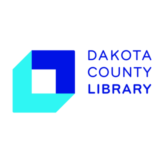 Dakota County Library logo, a blue and teal box
